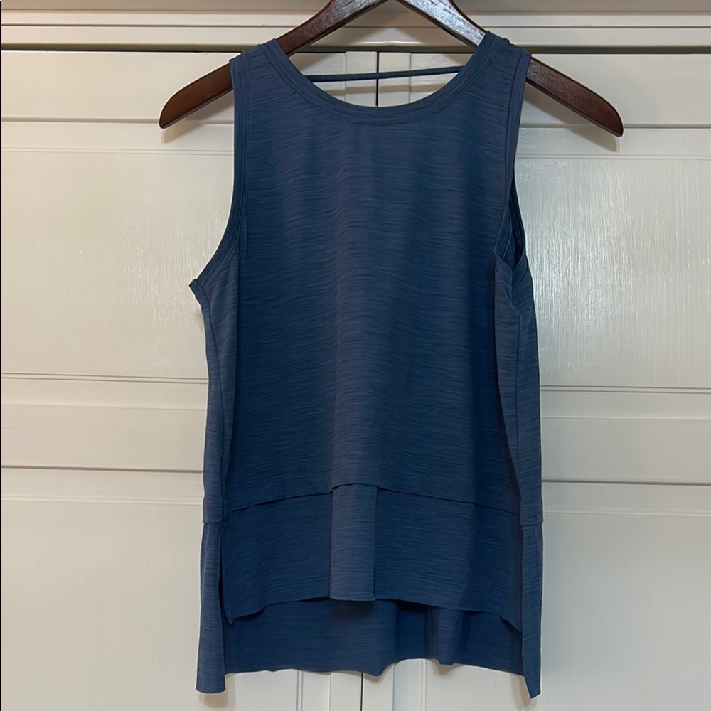 CALIA by Carrie Underwood Asymmetrical Blue Tank Top